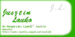 jusztin lauko business card